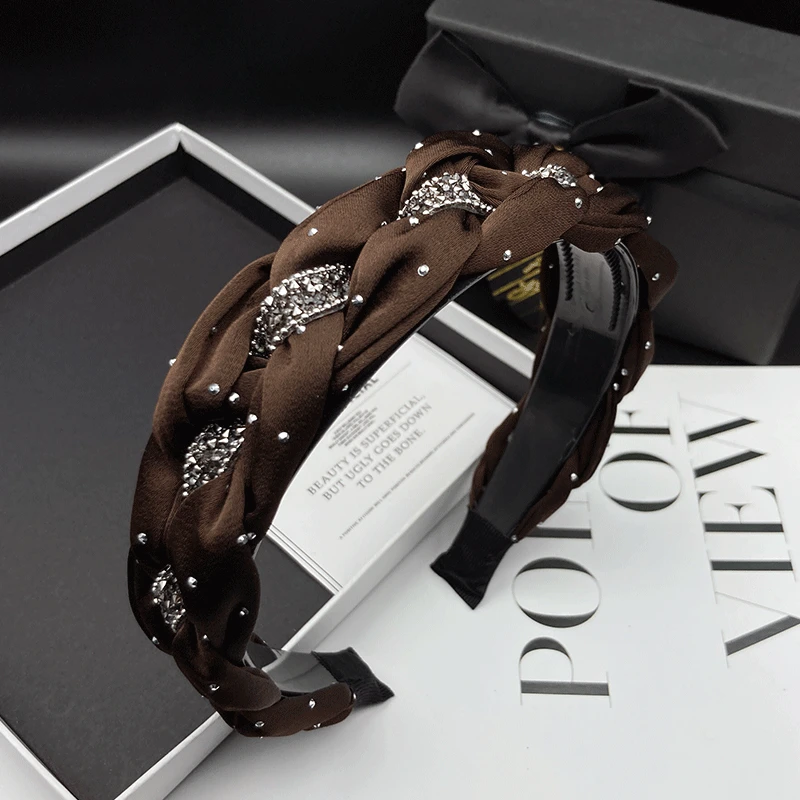 韩系满天星编织小香风气质发箍发卡简约时尚洋气外出带齿洗脸头箍