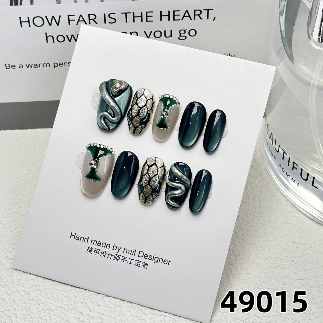 原创：短椭圆 18.5mm 编号 49015 纯手工穿戴甲