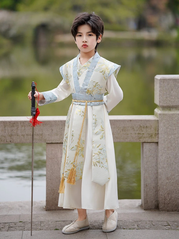 汉服男童儿童古装唐装男孩中国风汉服国风国学服春秋旅游拍照纪念