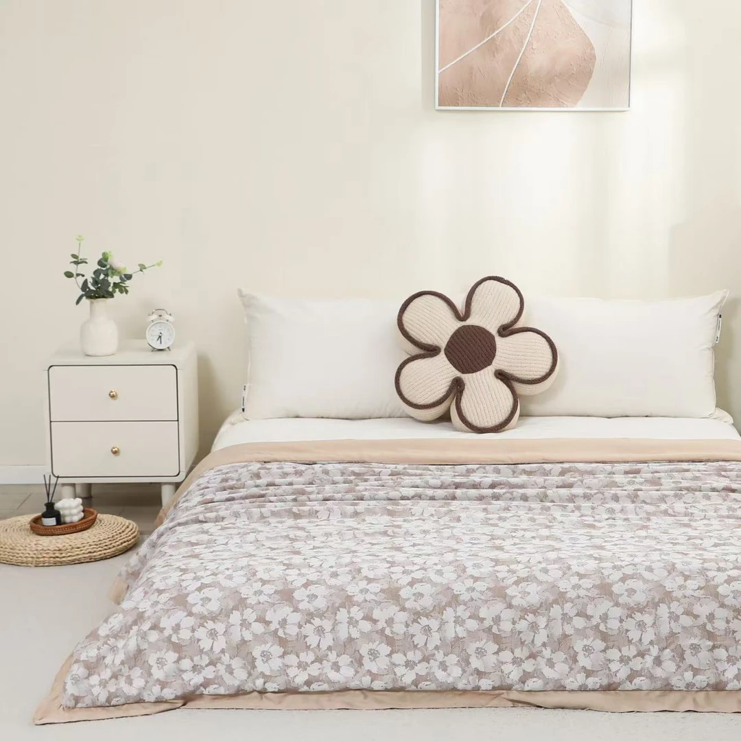 【花叹-咖】200*230cm 高端定制高精密冰岛蚕丝被