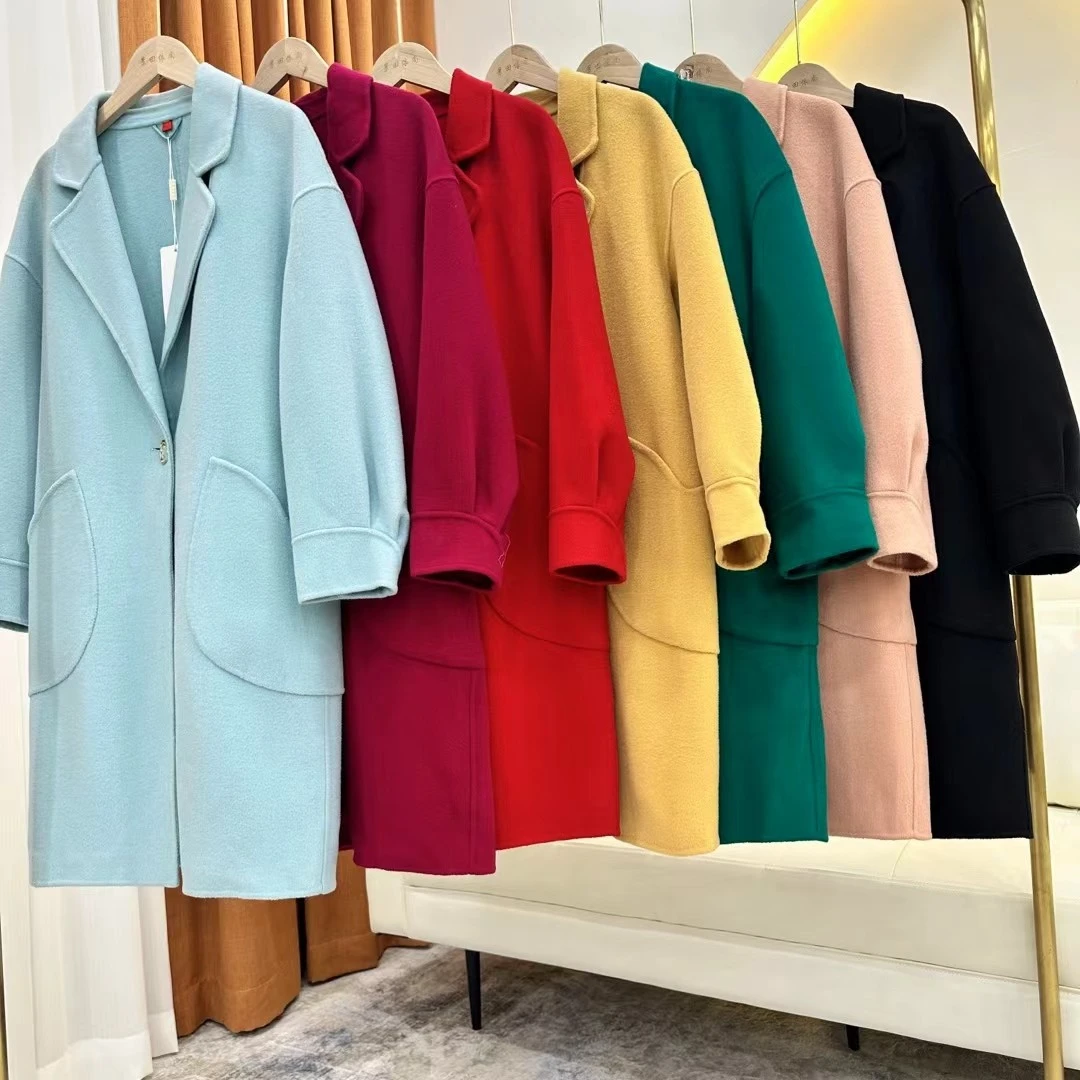 【HS88】2024新款时尚中长款绵羊毛双面大衣