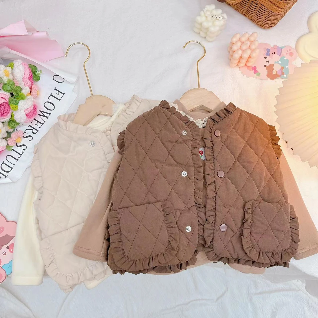 *美拉德* 冬款新款女童时尚名媛风菱格加绒马甲.D-ZT328