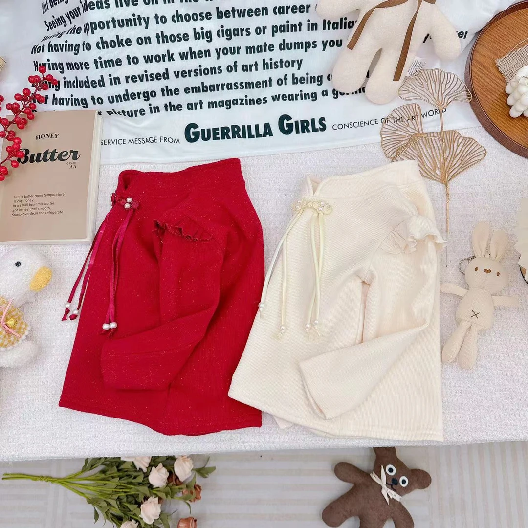 冬款新款女童新中式国风盘扣加绒纯色打底衫 D-CN278