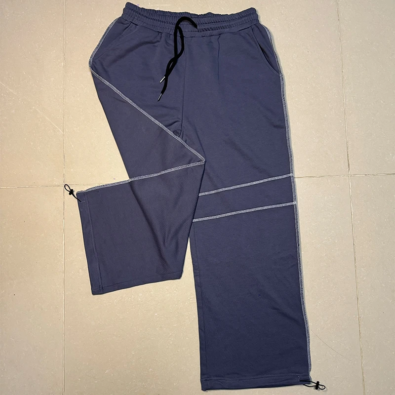 国潮解构抽绳纯棉休闲卫裤