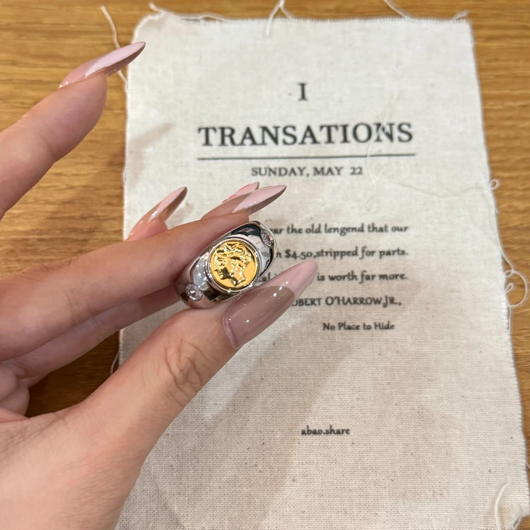 铜合金锆石戒指 HEY-铜合金双色人像戒指HEY0-109