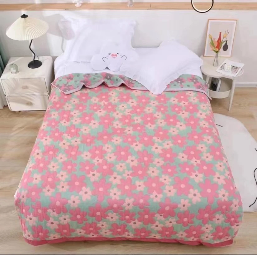 ~布言而遇~【花韵】200*230高端纱布盖毯盖被