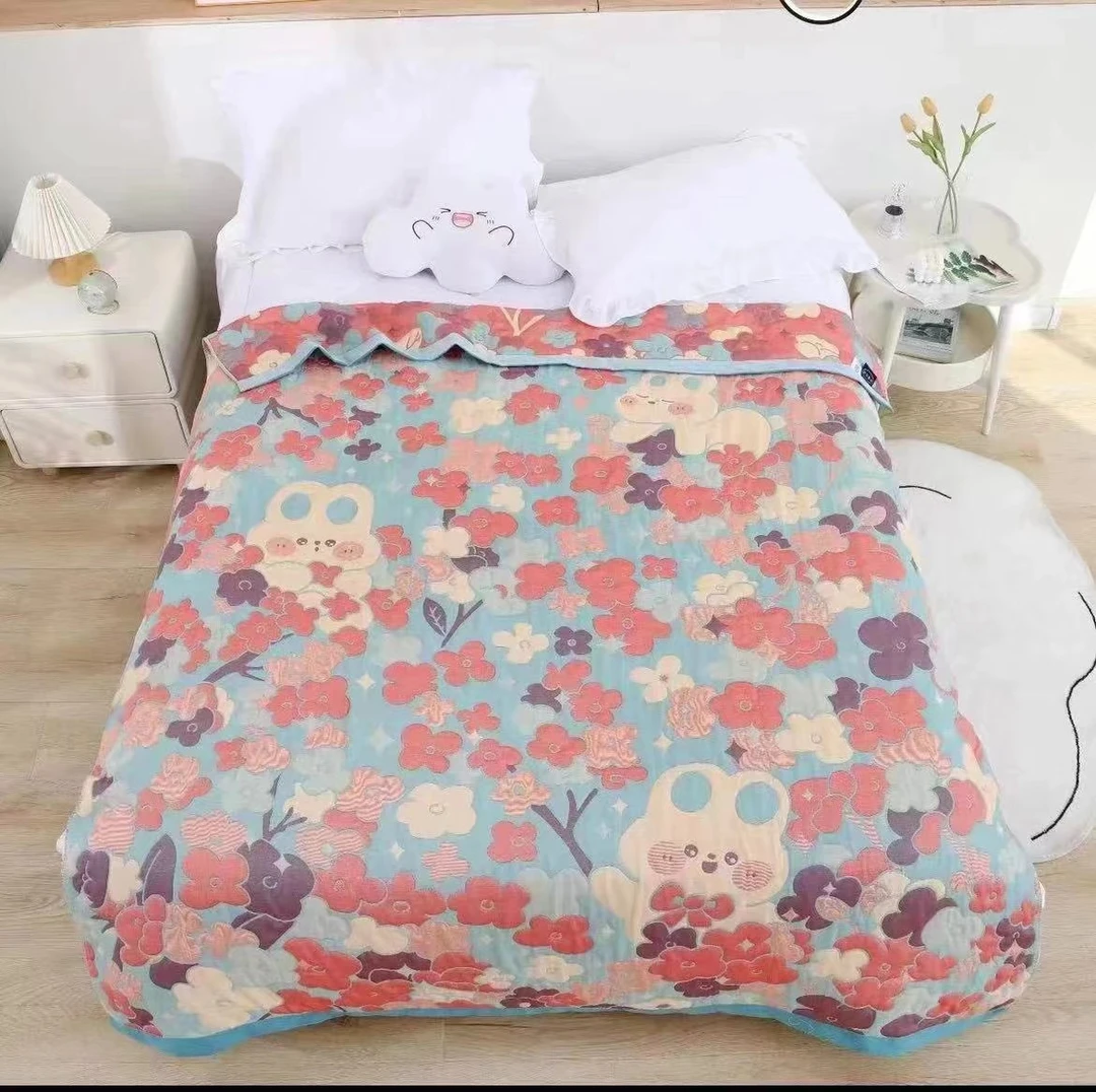 ~布言而遇~【萌兔】200*230高端纱布盖毯盖被