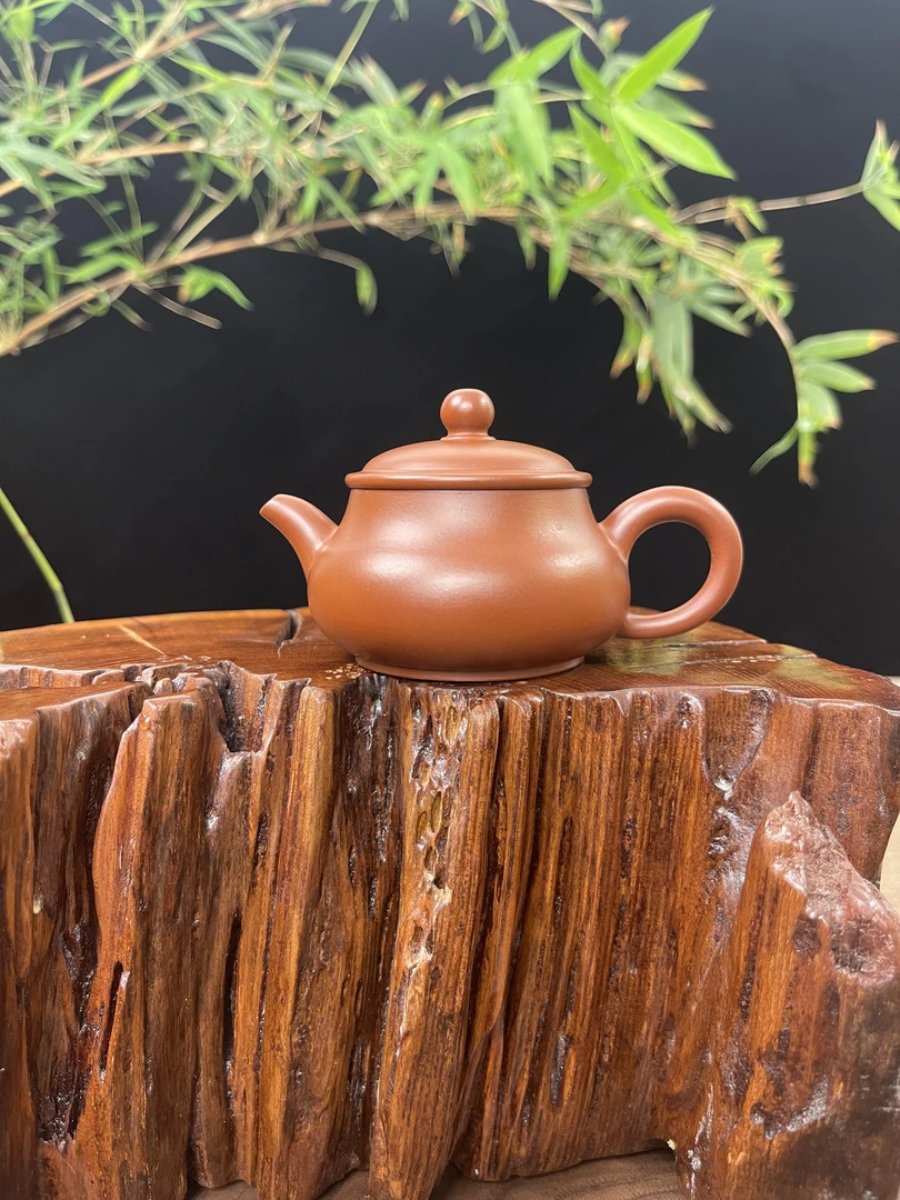 明炉壶 章永亮制潮州本土原矿朱泥功夫茶薄胎明炉壶纯手工小容量