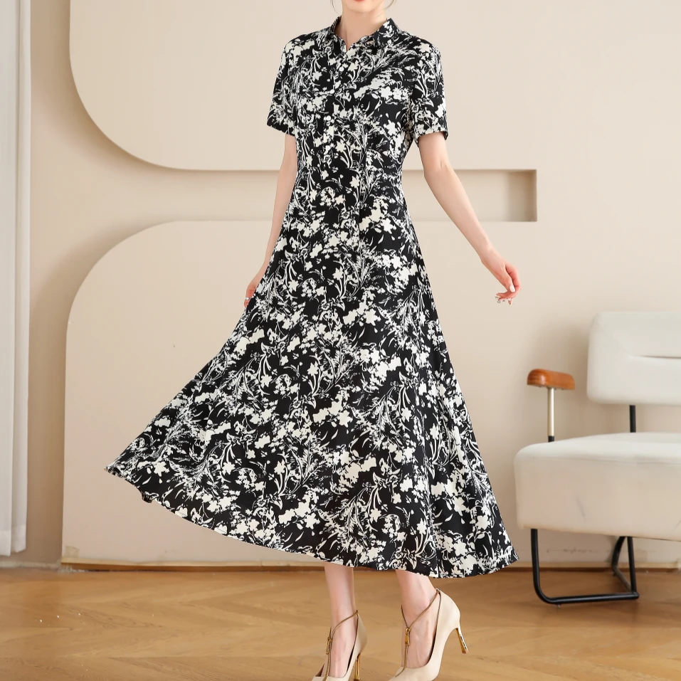 【琉璃纱】清凉夏季碎花时尚收腰显瘦大摆女装连衣裙