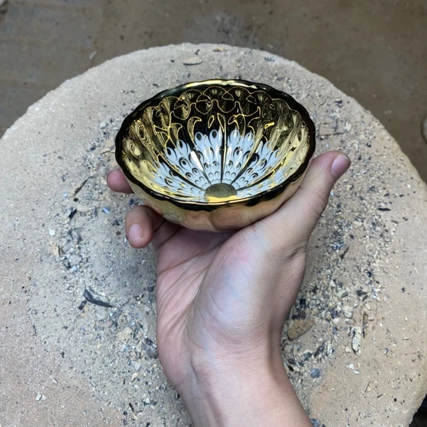 【闪购商品】瓷茶盏 金玉满堂 手工点釉 主人杯（配礼盒证书）茶杯