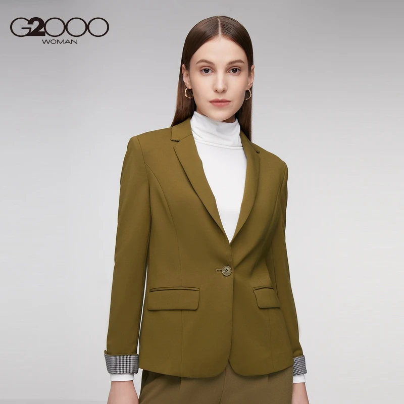 G2000女装初春西服新款气质百搭显瘦通勤商务西装外套设计感小众