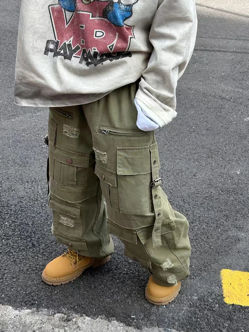 男童工装裤25年秋装儿童重工长裤休闲裤子多口袋机能裤潮复古高街