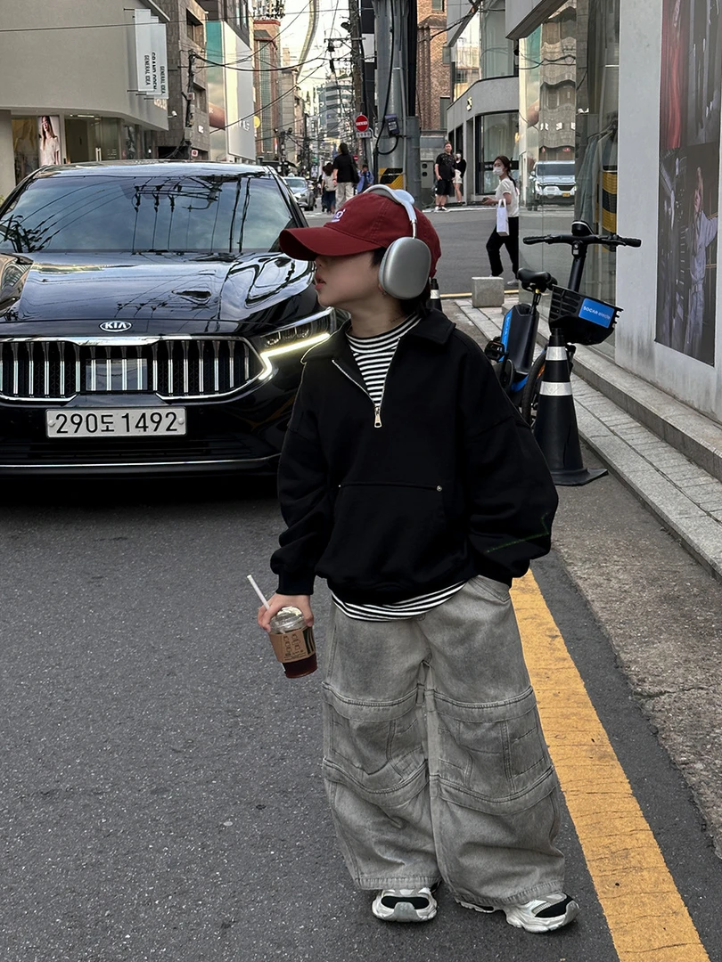 2025男童秋装新款儿童秋款潮流高街休闲裤秋季脏脏裤复古宽松