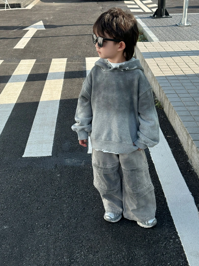 2024男童秋冬新款儿童加绒小众潮流卫衣连帽秋季百搭宽松港风韩版