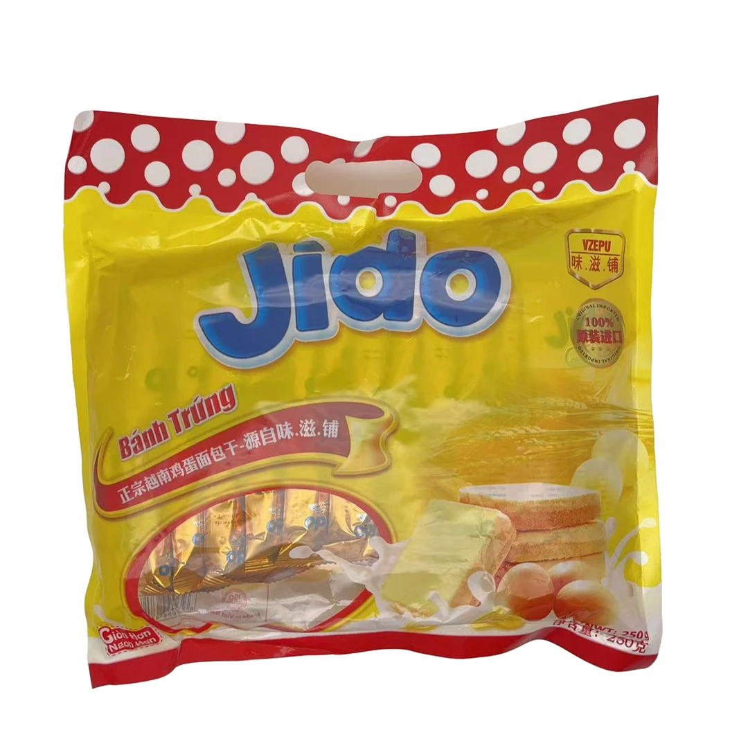 越南原装进口Jido鸡蛋牛奶味面包干250g