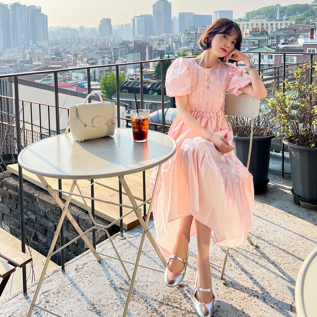 「现货」【绯色云朵】胸前打揽连衣裙FS305L006