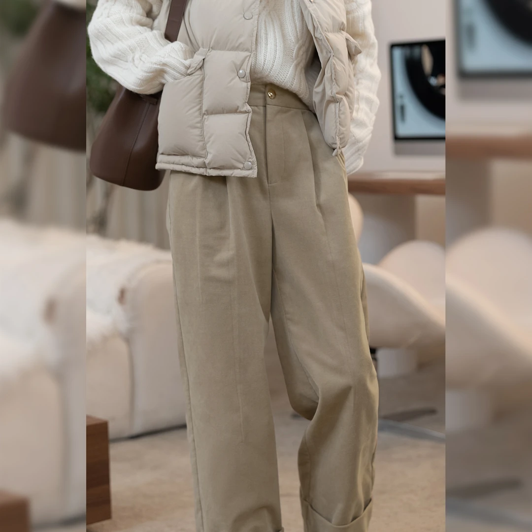 【榛子曲奇】灯芯绒直筒裤FS308X032