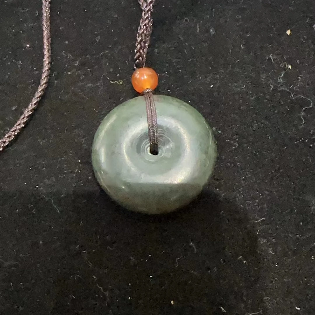 和田玉青玉平安扣颈饰