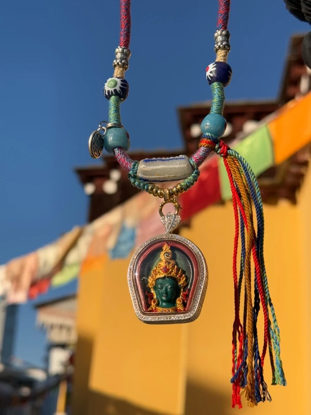 非金属亚克力吊坠 五彩链子时尚拼色毛衣链吊坠彩色手工绿度母