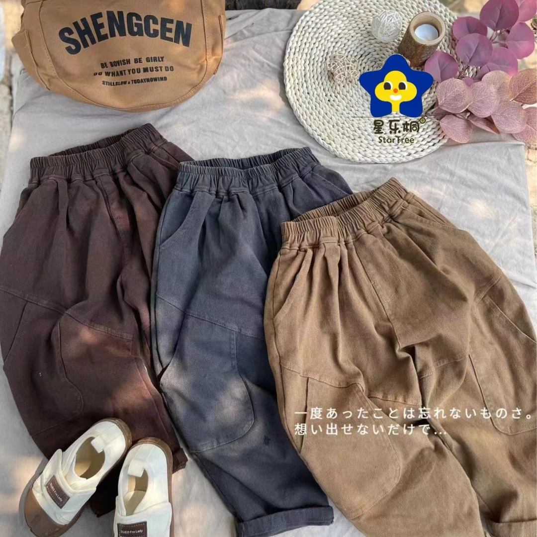 【特价】儿童韩版工装裤春秋款中小男女童时尚百搭休闲裤洋气小脚裤
