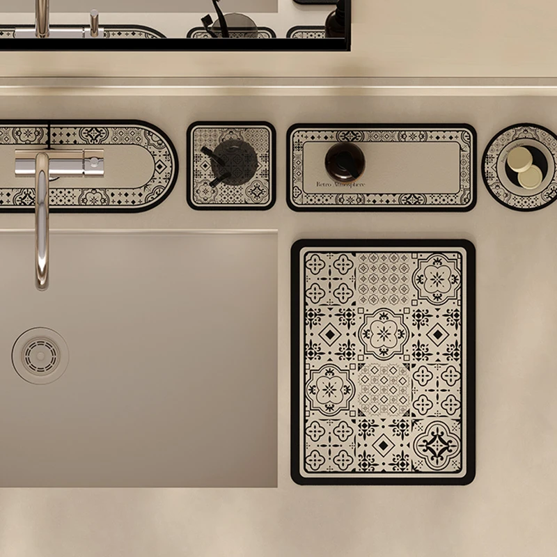 厨房水龙头软硅藻泥吸水垫洗手台沥水垫洗漱台卫生间台面防溅垫子