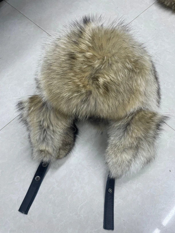 狼皮帽子霸王帽雷锋帽抗寒保暖野性十足百搭时尚保暖一体帽