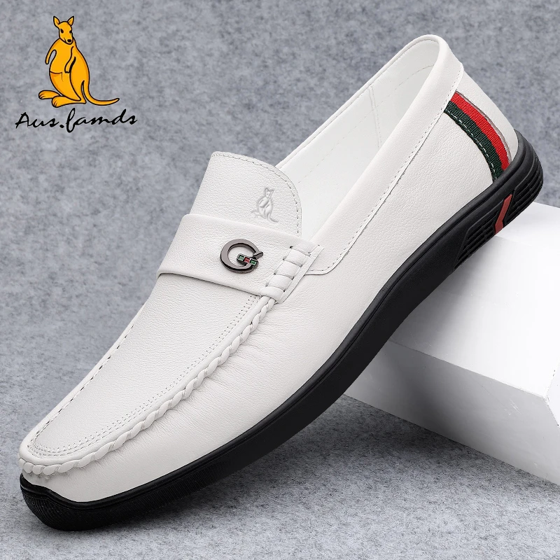 澳洲名袋鼠男鞋商务休闲鞋37小码真皮软皮软底45大码豆豆鞋皮鞋子