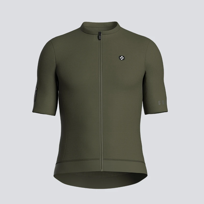 SOUKE搜克骑行服 春夏短袖骑行服夏季骑行装备户外单车服草绿3301