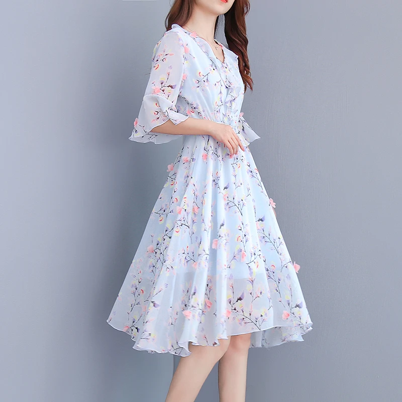 大码女装2025夏装新款胖妹妹遮肚子减龄裙子碎花显瘦质感连衣裙