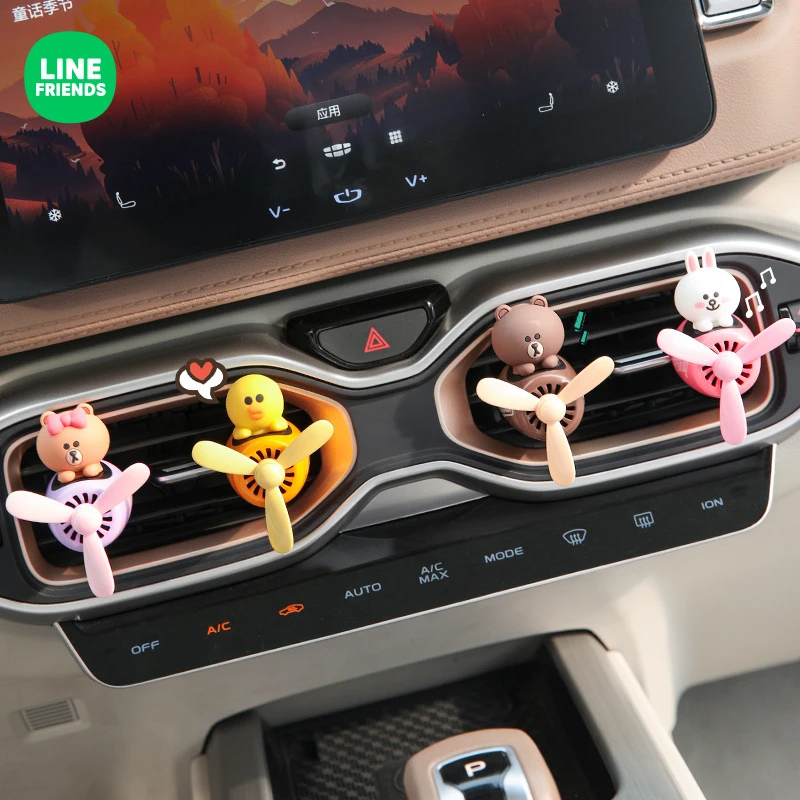 布朗熊车载香薰汽车装饰出风口摆件香水孕婴可用香氛车用内饰用品