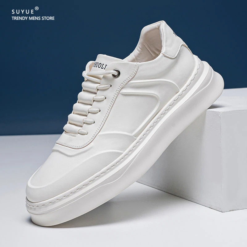 特大码轻奢小白鞋男2025新款潮流百搭男鞋透气时尚休闲板鞋男皮鞋