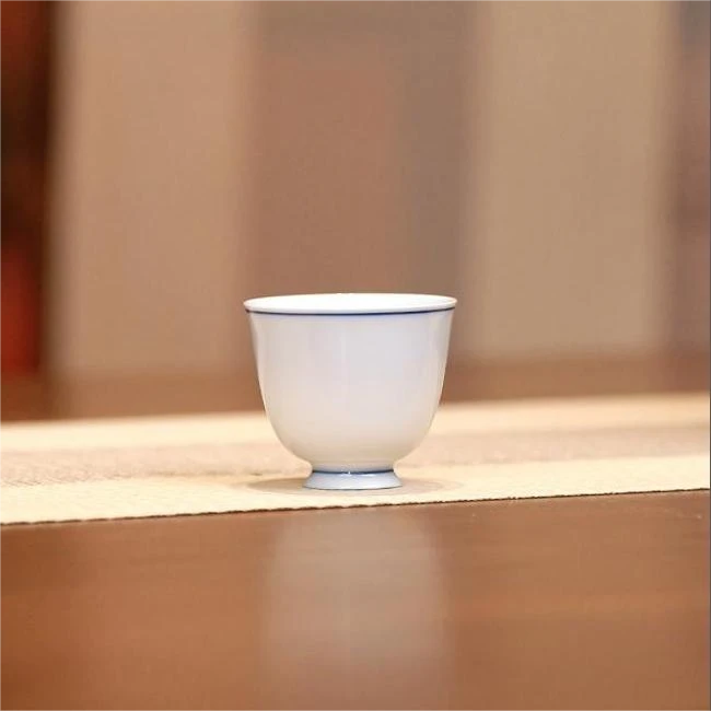白胎主人杯茶杯|景德镇制家用陶瓷手绘专用白瓷柴窑铃铛杯男士
