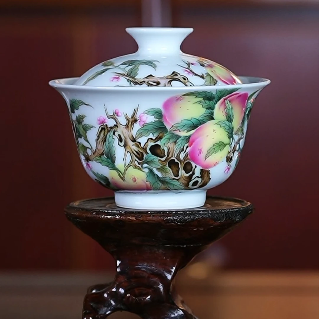 九桃博士桃岩茶小盖碗