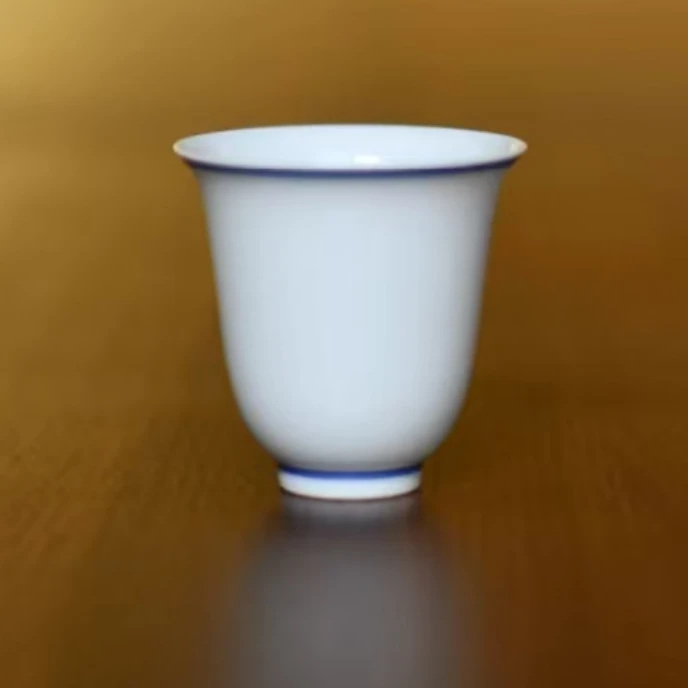 晓隐柴窑丨白胎闻香杯40ml景德镇瓷器手绘专用陶瓷茶杯茶具男士