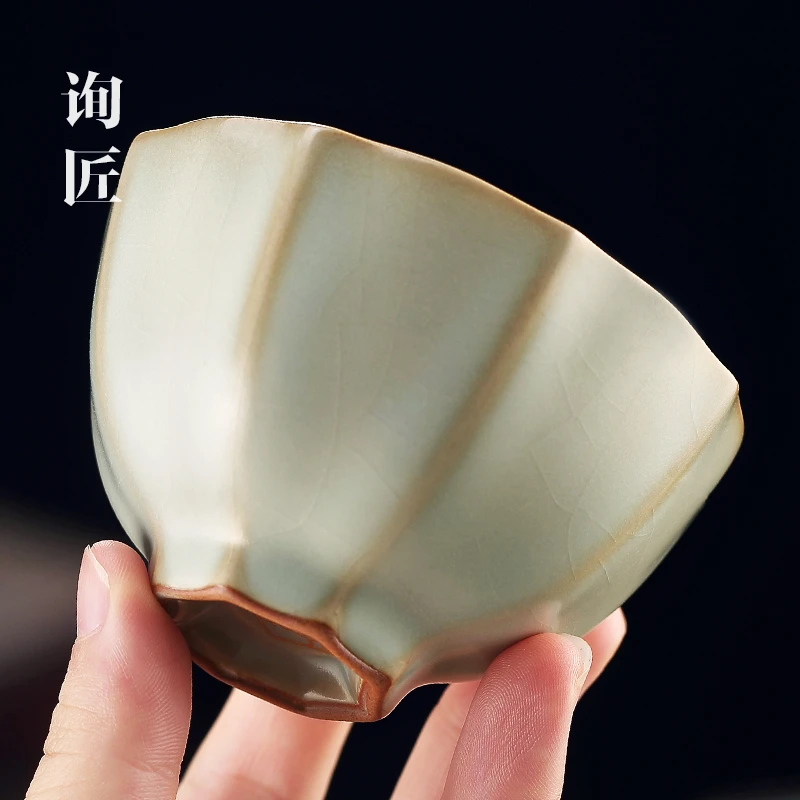 景德镇汝窑主人杯纯手工茶杯个人专用单杯陶瓷高档功夫喝茶杯