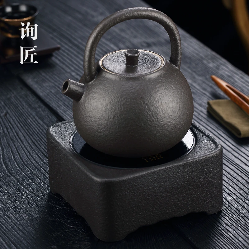 陶瓷陶壶烧水壶煮茶器电陶炉家用室内围炉提梁壶茶具煮茶壶煮茶炉