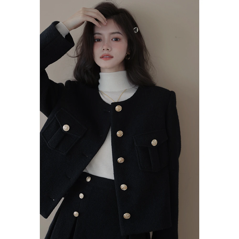 梅子熟了【铂金香香】绵羊毛粗花呢气质千金小香风外套小个子套装