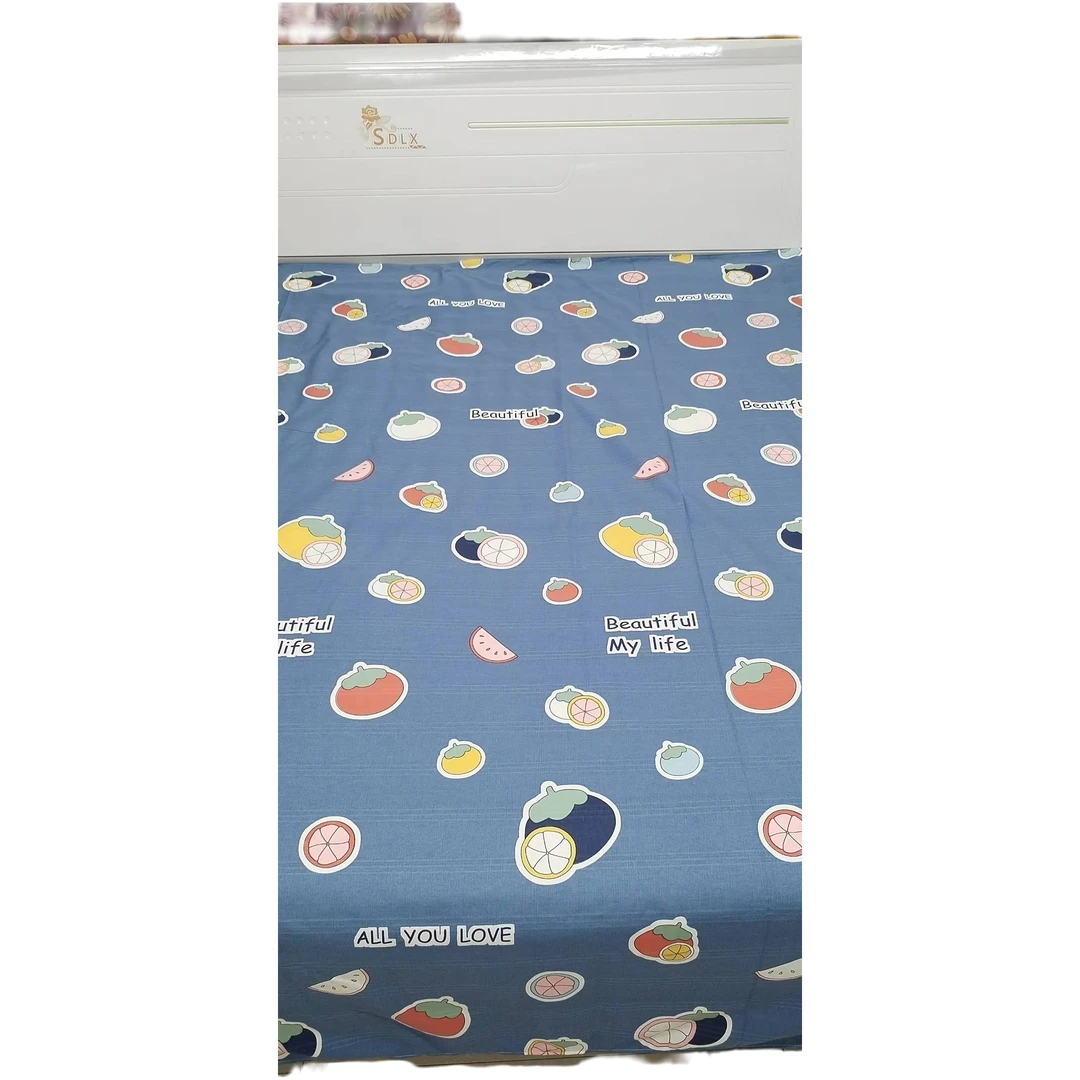 老粗布斜纹印花格子床单250*250