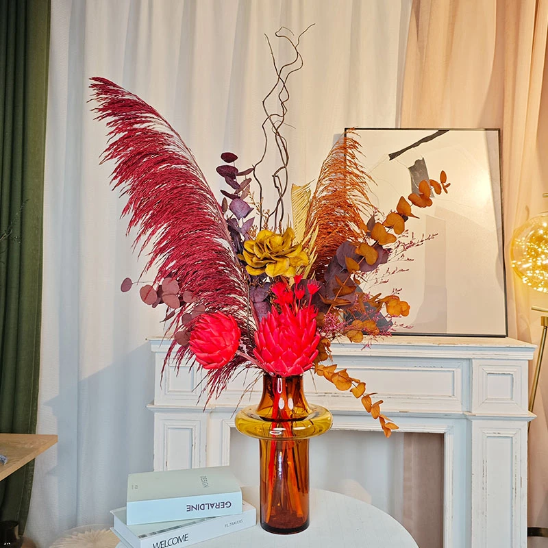 【喜上眉梢】高端轻奢花艺摆件红色永生花客厅桌面样板间餐桌摆花