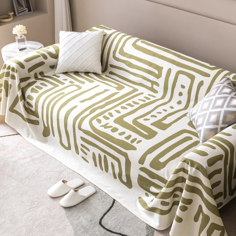 ins沙发盖布夏季冰丝凉感防猫抓全盖沙发巾凉席凉垫防尘沙发垫