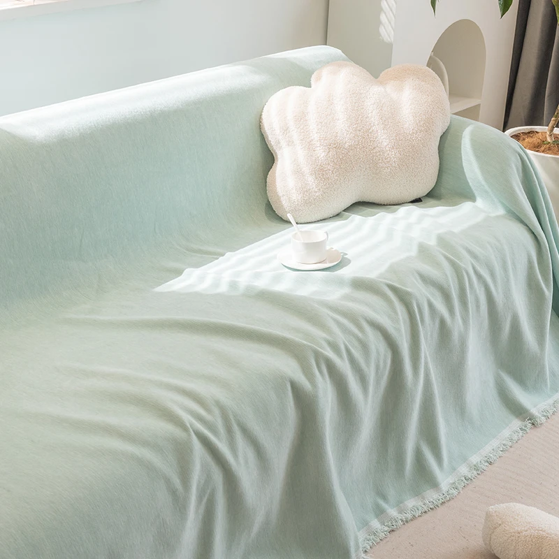 雪尼尔防尘盖布巾可铺可盖布沙发套罩现代沙发全盖布四季通用盖巾