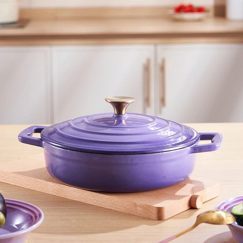 YANZAO/焱造铸铁珐琅锅22深煎锅（高光）