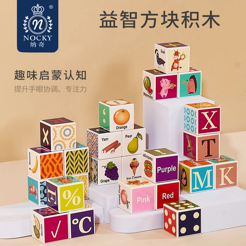 纳奇益智方块积木趣味早教启蒙认知创意拼搭宝宝开放性益智玩具