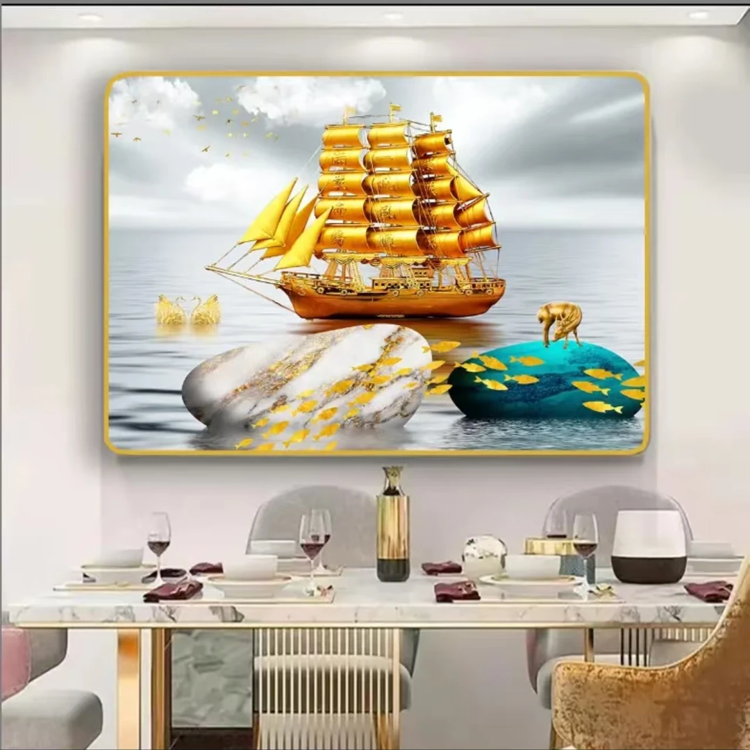 一帆风顺906横板沙发背景墙挂画装饰画30*40福利款