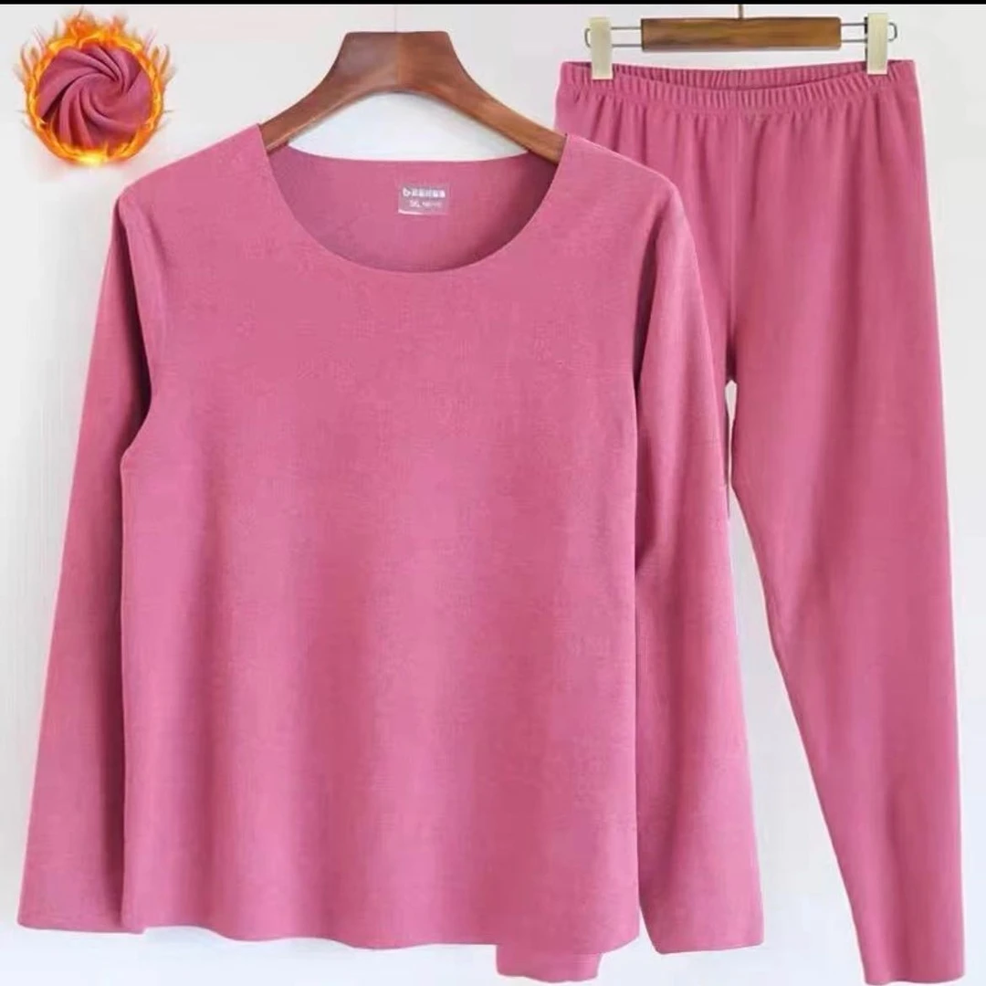 德绒无痕保暖上衣男女加绒加大码长袖加厚打底