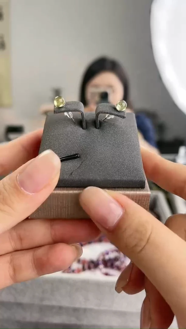 【闪购商品】琥珀耳饰银S925镶嵌蓝珀耳饰 多样性发一