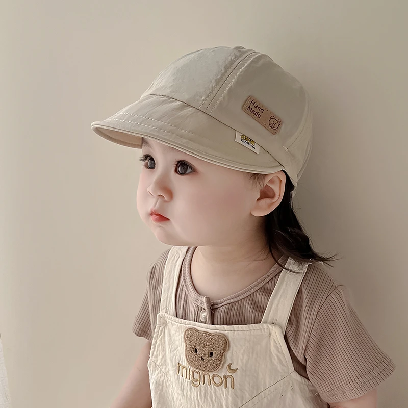 小月龄宝宝帽子春秋薄款鸭舌遮阳帽男女儿童大檐防晒速干棒球帽夏