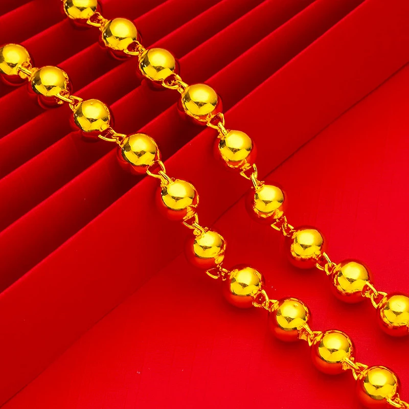 合金项链 链子饰品矿金项链新款男士（圆珠项链）轻奢精美潮流大气