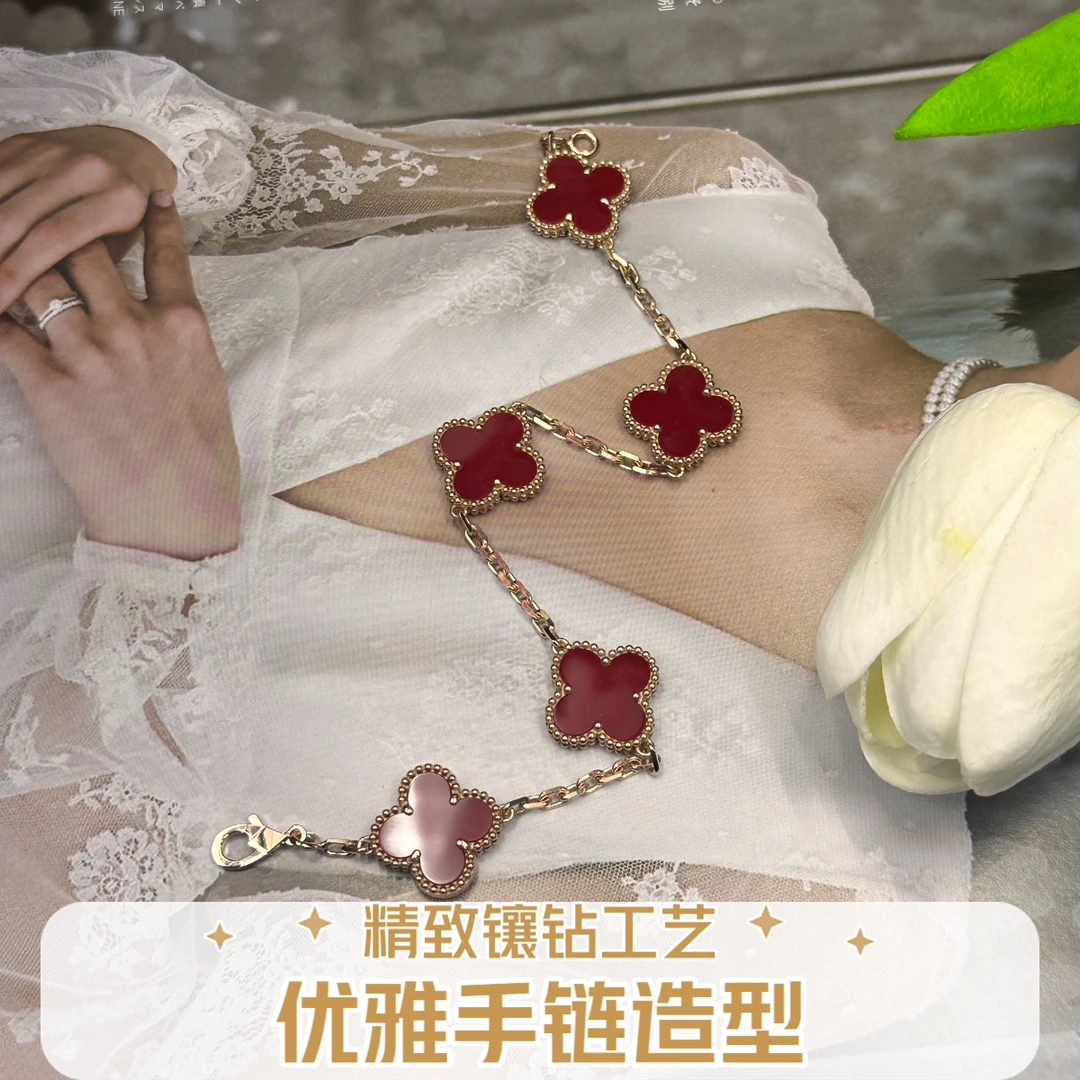 18K红玛瑙五花手链-重金精工版-15mm-K枚