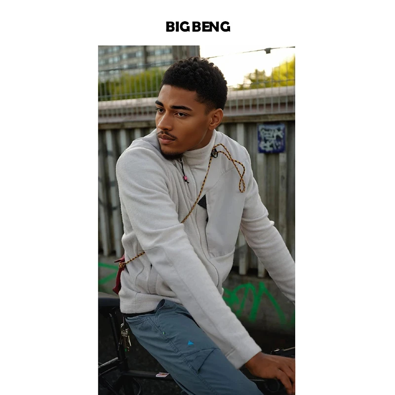 歪脖文化）格林系列 小立领防风保暖双向拉链开衫抓绒衫山系风夹克